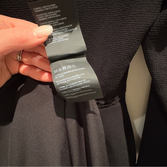 Club Monoco Terrona Peplum Tiered Caviar Black Dress Womens Size 4 - Picture 4 of 9